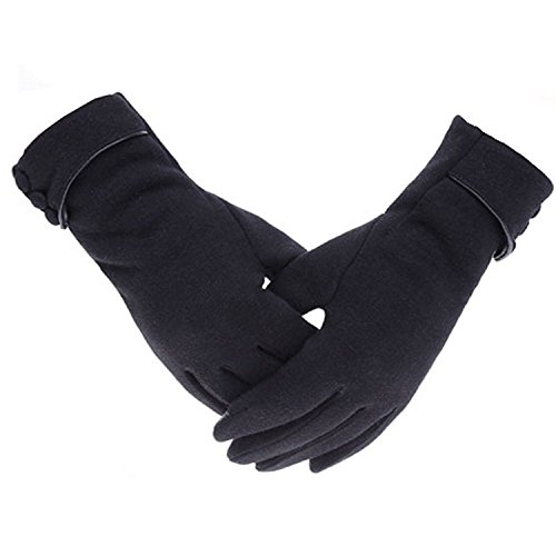 Outrip Warme Winterhandschuhe für Damen, Touchscreen, Handy, winddicht, gefüttert, dick, Schwarz, M von Outrip