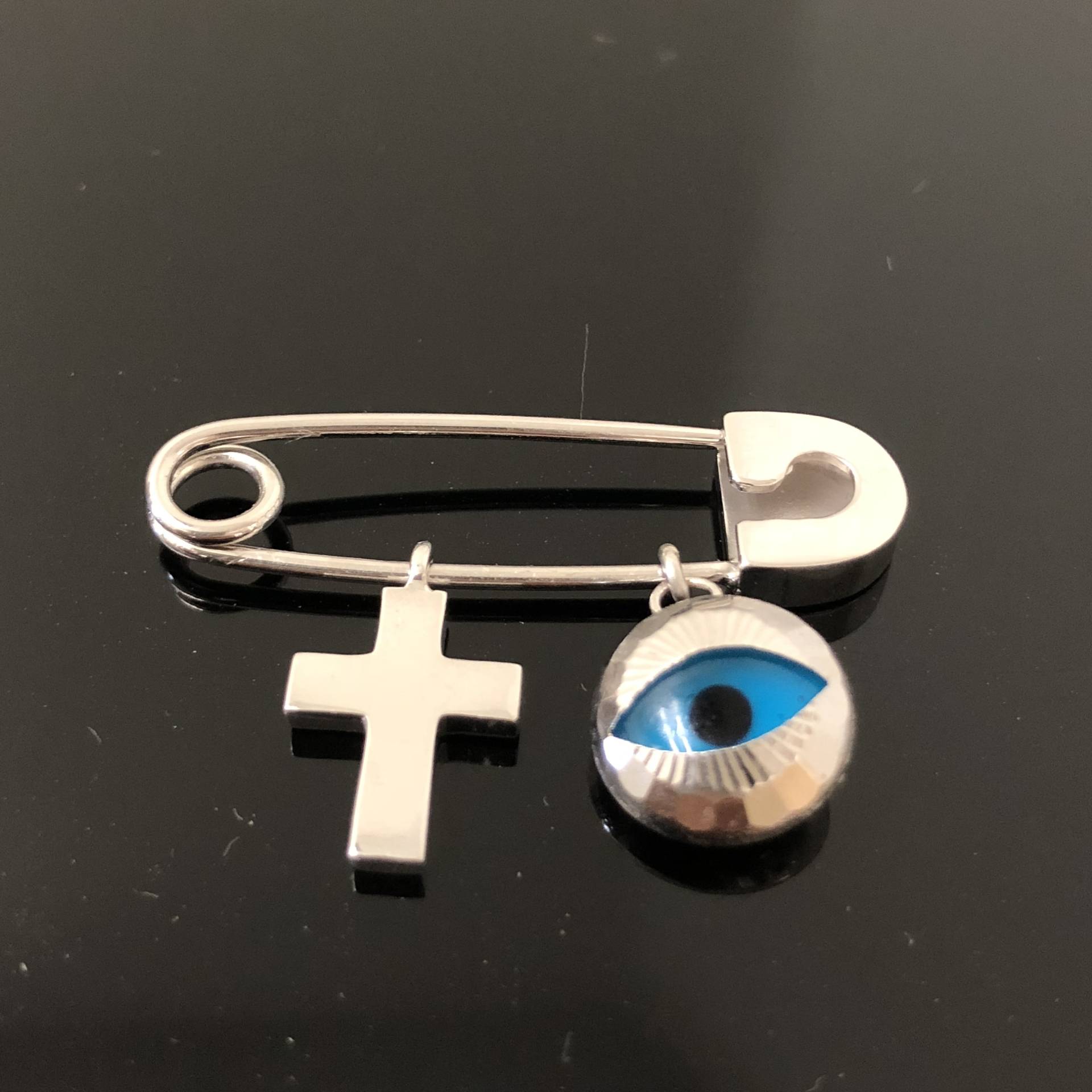 14K Weißgold Sicherheitsnadel - Handgemachte Personalisierte Baby Pin Willkommen Geschenk Push Shower 100 Tage Taufe von OutshineDesigns