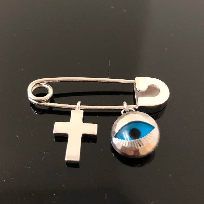 14K Weißgold Sicherheitsnadel - Handgemachte Personalisierte Baby Pin Willkommen Geschenk Push Shower 100 Tage Taufe von OutshineDesigns