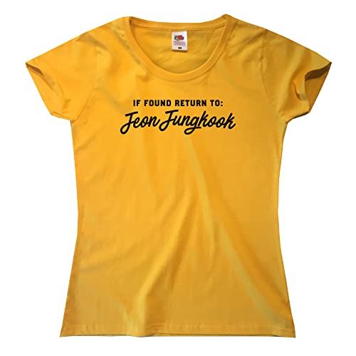 Outsider. Damen If Found Return to Jeon Jungkook T-Shirt - Yellow - X-Large von Outsider.