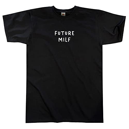 Outsider. Herren Unisex Future Milf T-Shirt - Black - Medium von Outsider.