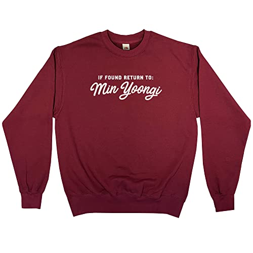 Outsider. Herren Unisex If Found Return to Min Yoongi Sweatshirt - Burgundy - X-Large von Outsider.