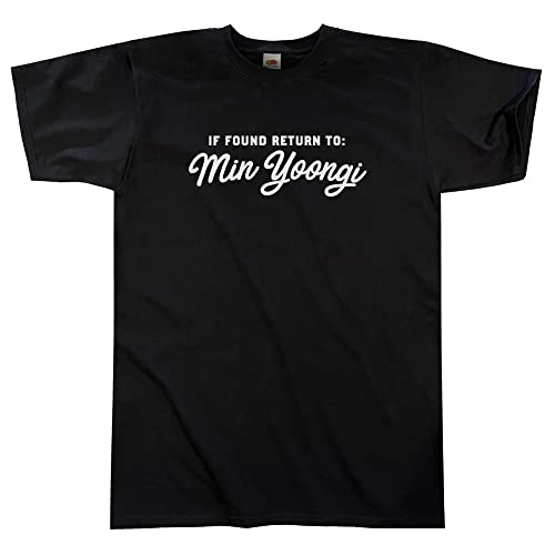 Outsider. Herren Unisex If Found Return to Min Yoongi T-Shirt - Black - Medium von Outsider.