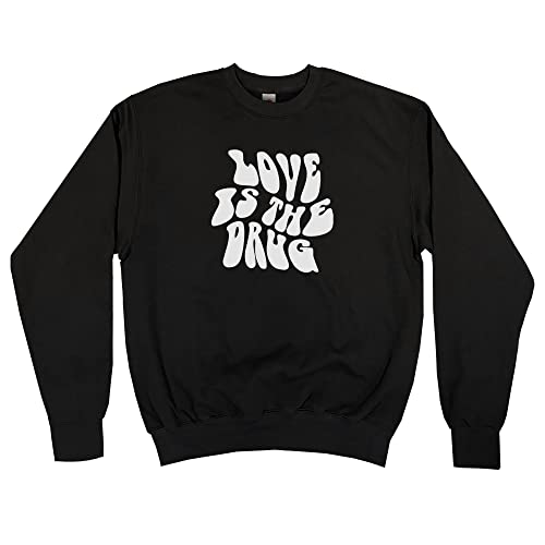 Outsider. Herren Unisex Love is The Drug Sweatshirt - Black - Small von Outsider.