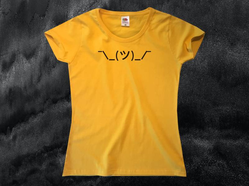 Shrugging Emoticon T-Shirt || Damen Xs S M L Xl von Outsidertees