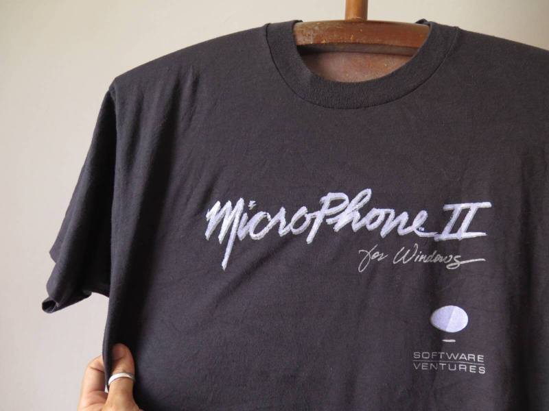 Vintage Software T Shirt Microphone Für Windows Terminal Program 80S Computer Microsoft Rare 50/50 Single Stitch von OutwardToys