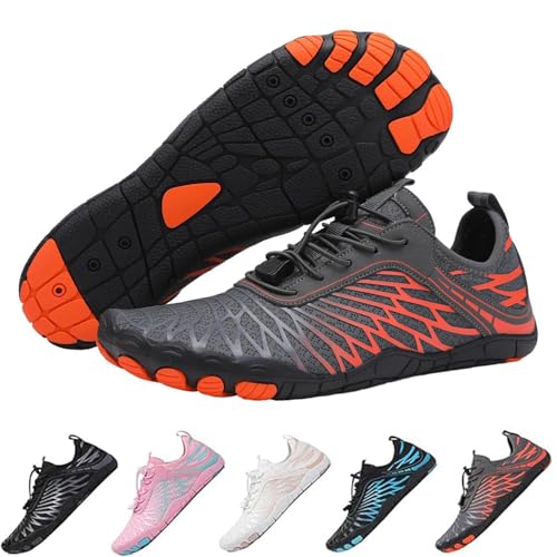 Freizeit-barfußschuhe Mit Breiter Zehe, BarfußSchuhe Mit Erdung Damen Herren, Kupfer-Erdungsschuhe Leicht Und rutschfest (Orange, Erwachsene, 43, Numerisch, EU Schuhgrößensystem, Breit) von Oveallgo