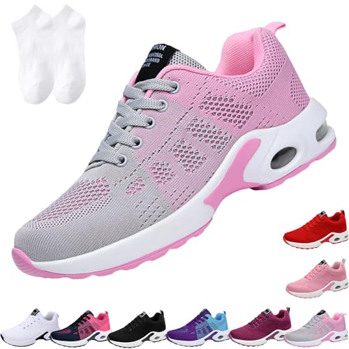 Orthoback Schuhe Damen, Orthoshoes Cloudwalk Pro - Ergonomischer Schmerzlinderungs-Schuh Orthopädische Schuhe Herren (Gray Pink, Erwachsene, Damen, 40, Numerisch, EU Schuhgrößensystem, Breit) von Oveallgo