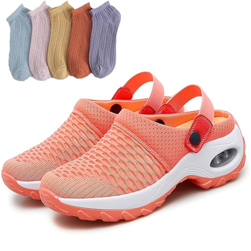 Orthopädische Clogs Für Damen Mit Luftpolsterunterstützung Zur, Orthopädische Luftpolsterschuhe Mit Fußgewölbeunterstützung (Orange, Erwachsene, 42, Numerisch, EU Schuhgrößensystem, M) von Oveallgo