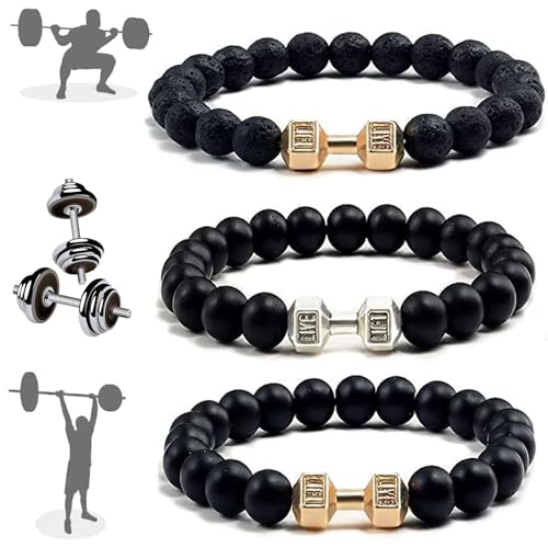 Oveallgo 3 Stück Hantel-Armband, Hantelarmband, Gym-Armband, Gym-Schäkel-Hantel-Armband, Gewichtsarmband Für Männer, Dumbbell Bracelet (Paket-6) von Oveallgo