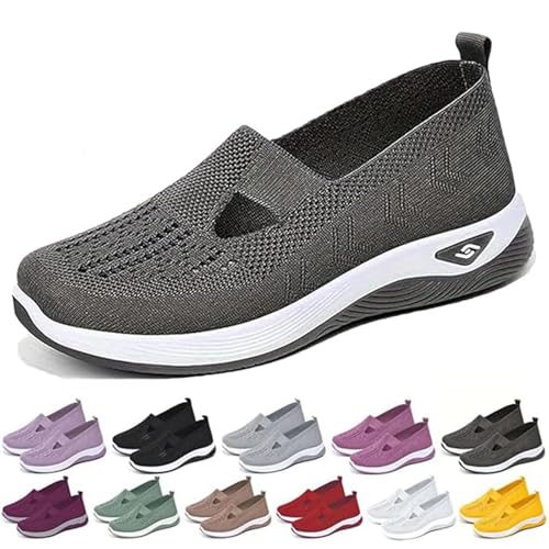 Oveallgo Annelie Sommerschuh Damen, 2005 Bequeme Slip On Lightweight Breathable Orthopädische Mesh Schuhe Walkingschuhe Sneaker (Dunkelgrau, Erwachsene, Damen, 41, Numerisch, EU Schuhgrößensystem, M) Oveallgo Annelie Sommerschuh Damen, 2005 Bequeme Slip On Lightweight Breathable Orthopädische Mesh Schuhe Walkingschuhe Sneaker (Dunkelgrau, Erwachsene, Damen, 41, Numerisch, EU Schuhgrößensystem, M) von Oveallgo