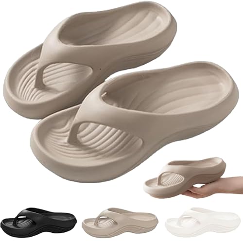 Oveallgo Arch Support Flip Flops for Women Men, Non Slip Soft Comfortable Walking Platform Sandals Beach Shoes (grey, Erwachsene, 40, Numerisch (von/bis), EU Schuhgrößensystem, 41, Breit) von Oveallgo