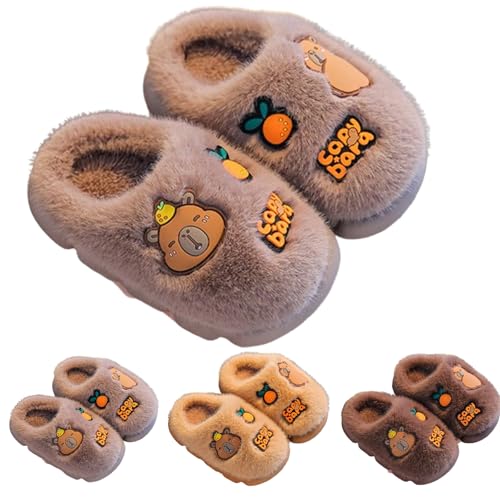 Oveallgo Capybara Hausschuhe, Warme Weich Bequem 3D-ergonomisches Design Schuhe für Kinder Erwachsene (Grau Braun, Erwachsene, 44, Numerisch (von/bis), EU Schuhgrößensystem, 45, Breit) von Oveallgo