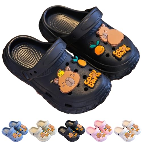 Oveallgo Capybara Hausschuhe, Weich Bequem 3D-ergonomisches Design Eltern-Kind-Partnerlook (Schwarz, Erwachsene, 34, Numerisch (von/bis), EU Schuhgrößensystem, 35, Breit) von Oveallgo