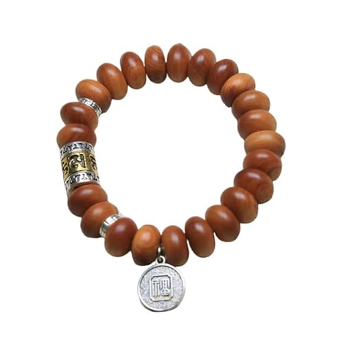 Oveallgo Cliff Cypress Bracelet, Handmade Cliff Cypress Wood Bead Bracelet - Wealth Meditation for Women Men (1pc) von Oveallgo