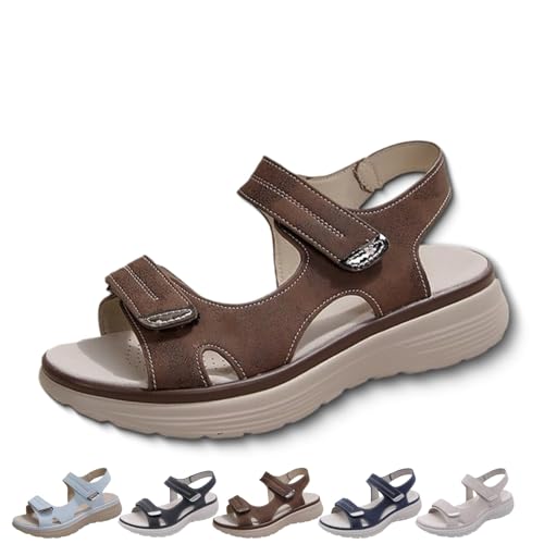 Oveallgo Ewolkenstock Sandalen Damen, Komfort-Sandale OrthopäDische Damen FüR Schmerzlinderung (Braun, Erwachsene, 39, Numerisch, EU Schuhgrößensystem, Breit) von Oveallgo