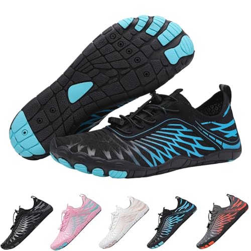 Oveallgo Freizeit-barfußschuhe Mit Breiter Zehe, BarfußSchuhe Mit Erdung Damen Herren, Kupfer-Erdungsschuhe Leicht Und rutschfest (Blau, Erwachsene, 41, Numerisch, EU Schuhgrößensystem, Breit) von Oveallgo