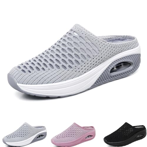 Oveallgo Hatme Frauen Schuhe OrthopäDische Hausschuhe Damen, OrthopäDische Slip In Schuhe Turnschuhe Damen (grey, Erwachsene, 38, Numerisch, EU Schuhgrößensystem, Breit) von Oveallgo