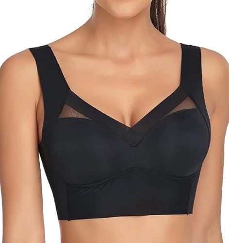 Oveallgo Hatme Haltungskorrektur BH, Natürliche Eleganz Unsichtbare Unterstützung Null Gefühl Bügellos Push-Up Bequem BH (DE/NL/SE/PL, Alphanumerisch, 3XL, Regular, Regular, Black) von Oveallgo