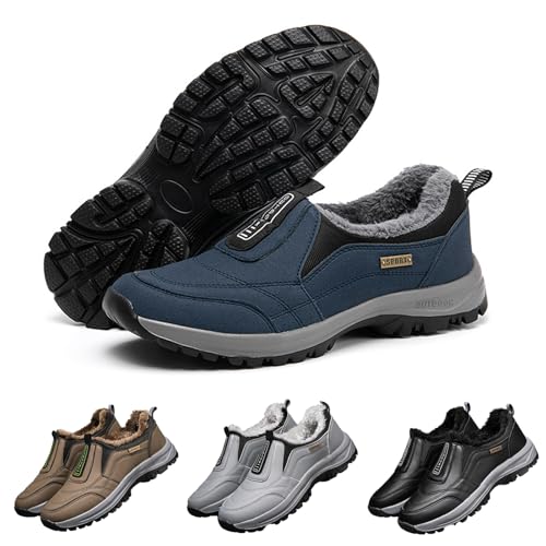 Oveallgo Orthomotion Unisex Ergonomischer Schuh, Winterschuhe aus Fleece-Baumwolle Wander- Und Komfortschuh OrthopäDie Damen Herren (Blau, Erwachsene, 44, Numerisch, EU Schuhgrößensystem, Breit) von Oveallgo
