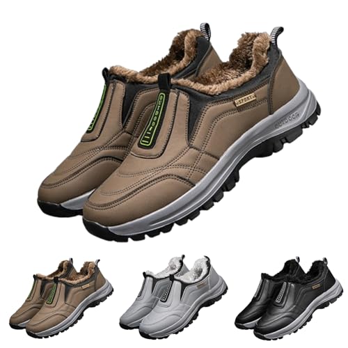 Oveallgo Orthomotion Unisex Ergonomischer Schuh, Winterschuhe aus Fleece-Baumwolle Wander- Und Komfortschuh OrthopäDie Damen Herren (Khaki, Erwachsene, 42, Numerisch, EU Schuhgrößensystem, Breit) von Oveallgo