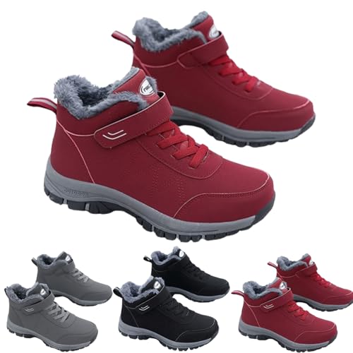 Oveallgo Orthorelief Winterstiefel Ergonomic Winter Boots For Women With Arch Support (Rot, Erwachsene, 39, Numerisch, EU Schuhgrößensystem, Breit) von Oveallgo