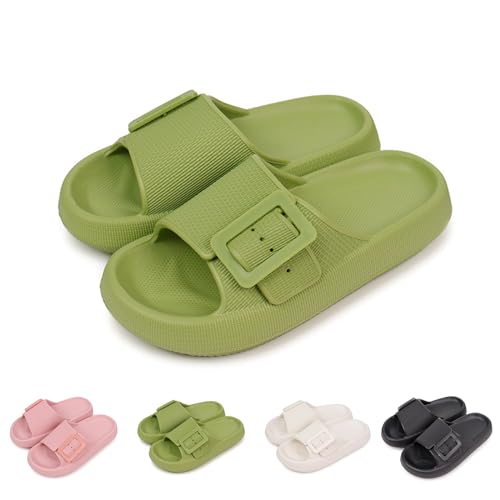 Oveallgo Orthoslipper Original, OrthopäDische Hausschuhe Slippers Schuhe, Cozy Slides Cloud shoes Damen Herren (green, Erwachsene, 37, Numerisch (von/bis), EU Schuhgrößensystem, 38, Breit) von Oveallgo