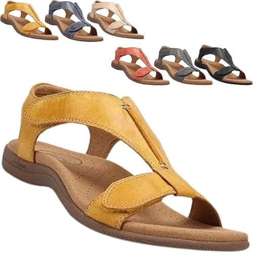Oveallgo Orthosun - Ergonomic Orthopedic Sandals, OrthopäDische Sandalen Damen (Gelb, Erwachsene, 38, Numerisch, EU Schuhgrößensystem, Breit) von Oveallgo