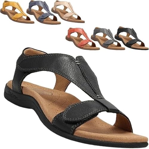 Oveallgo Orthosun - Ergonomic Orthopedic Sandals, OrthopäDische Sandalen Damen (Schwarz, Erwachsene, 38, Numerisch, EU Schuhgrößensystem, Breit) von Oveallgo