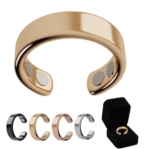 Oveallgo Vital Ring, SöMni Ring Damen Wechseljahre, Verstellbarer Magnettherapiering, Geeignet FüR MäNner Und Frauen, Zur Gewichtsabnahme, Entspannung Und Linderung Von MüDigkeit (Gold) von Oveallgo