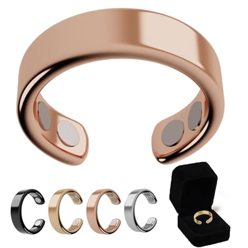 Oveallgo Vital Ring, SöMni Ring Damen Wechseljahre, Verstellbarer Magnettherapiering, Geeignet FüR MäNner Und Frauen, Zur Gewichtsabnahme, Entspannung Und Linderung Von MüDigkeit (Roségold) von Oveallgo