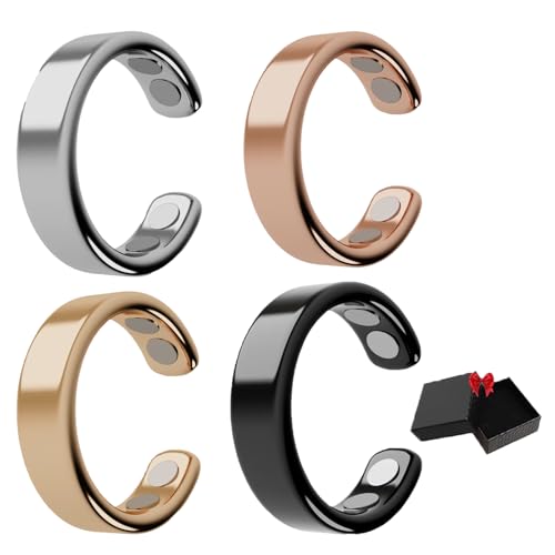 Oveallgo Vital Ring, SöMni Ring Damen Wechseljahre, Verstellbarer Magnettherapiering, Geeignet FüR MäNner Und Frauen, Zur Gewichtsabnahme, Entspannung Und Linderung Von MüDigkeit (Viererpack) von Oveallgo