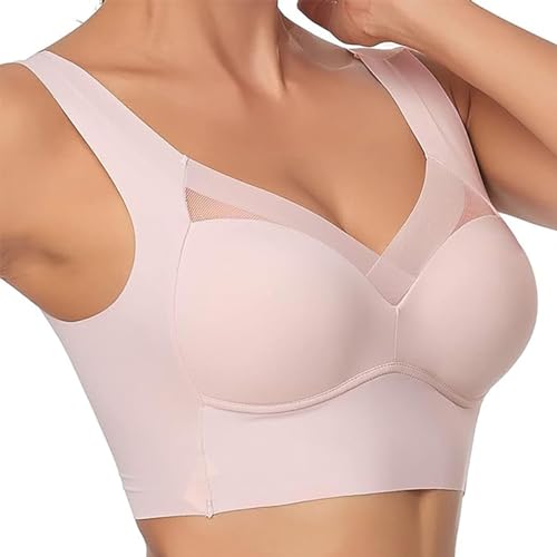 Oveallgo Wmbra BH Original, Hatmeo Comfy Haltungskorrektur BH, Wireless Breathable Zero-Feeling High Elasticity Push-Up Bra (DE/NL/SE/PL, Alphanumerisch, 5XL, Regular, Regular, Rosa) von Oveallgo