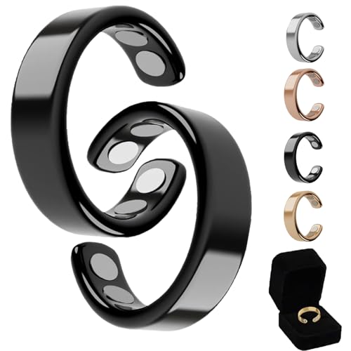 SöMni Ring Damen Wechseljahre, 2.0 SöMni Ring, DrüCken Sie, Um Die GrößE Anzupassen, Gewicht Zu Verlieren, Sich Zu Entspannen, MüDigkeit Zu Lindern Und Die SchlafqualitäT Zu Verbessern (2*Schwarz) von Oveallgo