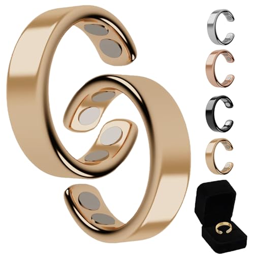 SöMni Ring Damen Wechseljahre, 2.0 SöMni Ring, DrüCken Sie, Um Die GrößE Anzupassen, Gewicht Zu Verlieren, Sich Zu Entspannen, MüDigkeit Zu Lindern Und Die SchlafqualitäT Zu Verbessern (2*Gold) von Oveallgo