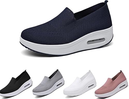 Velavici Schuhe, Cushioned Air Sole Arch Support Slip-On orthopädische Slipper für Damen (Blue, Erwachsene, 42, Numerisch, EU Schuhgrößensystem, Breit) von Oveallgo
