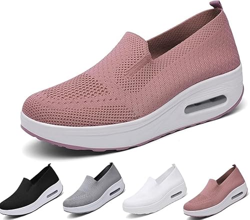 Velavici Schuhe, Cushioned Air Sole Arch Support Slip-On orthopädische Slipper für Damen (Pink, Erwachsene, 42, Numerisch, EU Schuhgrößensystem, Breit) von Oveallgo