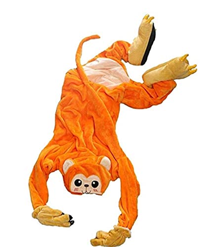 Pyjama Jumpsuit Erwachsene Onesies Tier kostüm Kigurumi Karneval Halloween Schlafanzug Party Show Weihnachten Cosplay Unterwäsche für Unisex Damen Herren (L, AFFE) von Ovender