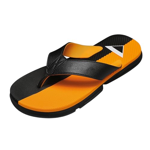 OverDose Boutique Herren Flip Flops Outdoor Strandschuhe Casual Trendy Rutschfeste Modern Sandalen für Männer Flip-Flops Draußen Tragen Clip Auf Strand Schuhe Hausschuhe größe Orange Gr.41 von OverDose Boutique