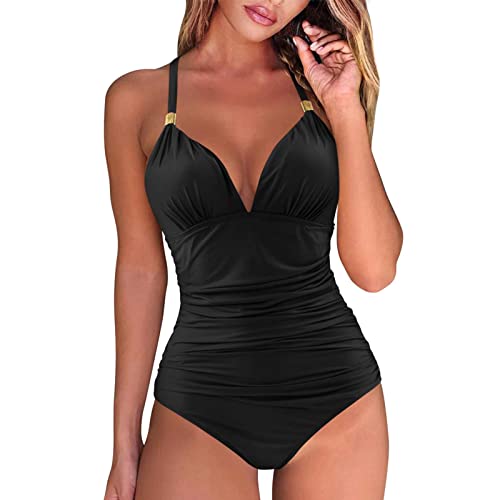 OverDose Damen 2019 Urlaub Badeanzug Frauen Einteiler Rüschen abnehmen Siamese Stehkragen Rückenfrei Bademode Strand Surfen Slim Fashion Bikini Set von OverDose Damen