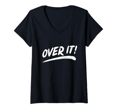 Damen Das SAGT drüber! - Pinselstrich geschrieben T-Shirt mit V-Ausschnitt von OverIt Design Co.