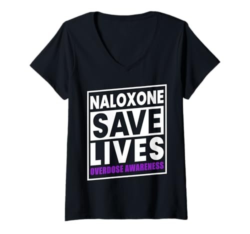 Damen Addiction Awareness Drug Addiction Overdose Awareness Day T-Shirt mit V-Ausschnitt Damen Addiction Awareness Drug Addiction Overdose Awareness Day T-Shirt mit V-Ausschnitt von Overcome Drug Addiction And Overdose Awareness Tee