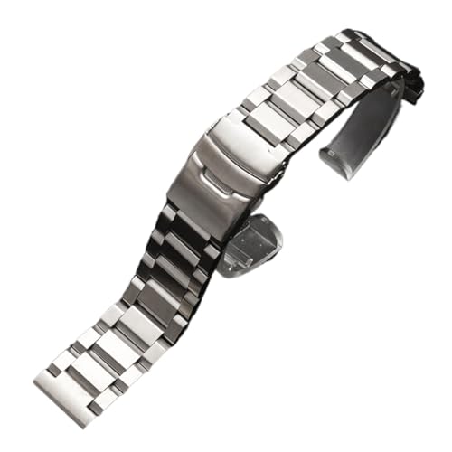 Overhil1s 18mm, 19mm, 20mm, 21mm, 22mm, 23mm, 24mm, 25mm Edelstahl Uhrenarmband Edelstahl Uhrenarmband Metall Herren Damen Armband Uhrenarmband Zubehör (Color : Weiß, Size : 23mm) von Overhil1s