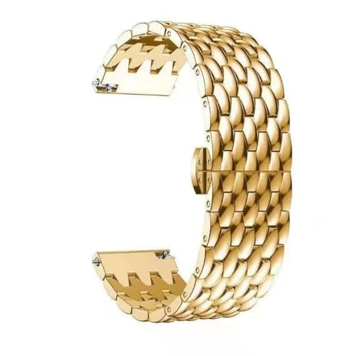 Overhil1s 20MM 22MM Edelstahlbänder Armband Metall Uhrenarmband for Männer Frauen Ersatzarmband(Gold,22mm) von Overhil1s