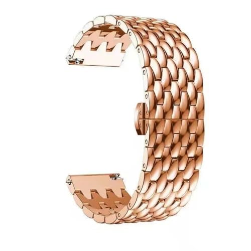 Overhil1s 20MM 22MM Edelstahlbänder Armband Metall Uhrenarmband for Männer Frauen Ersatzarmband(Rose gold,22mm) von Overhil1s