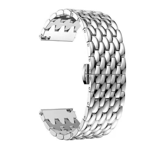 Overhil1s 20MM 22MM Edelstahlbänder Armband Metall Uhrenarmband for Männer Frauen Ersatzarmband(Silver,20mm) von Overhil1s