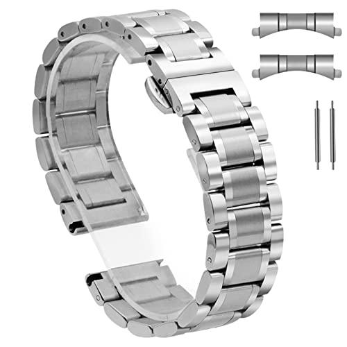 Uhrenarmband aus Metall, 12 mm, 13 mm, 14 mm, 15 mm, 16 mm, 17 mm, 18 mm, 19 mm, 20 mm, 21 mm, 22 mm, 23 mm, 24 mm, Edelstahl-Uhrenarmband, Ersatz for Männer und Frauen ( Color : Silver , Size : 15mm von Overhil1s