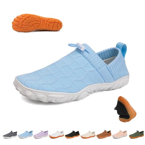 VeloStep Schuh for Damen Herren, Velostep Barfußschuhe Reduziert Knieschmerzen und Schwellungen – Sanft und Effektiv, Komfort Breite Zehenbox Null Drop Sohle Minimalistische Zehenschuhe(Blau,43 EU) von Overhil1s