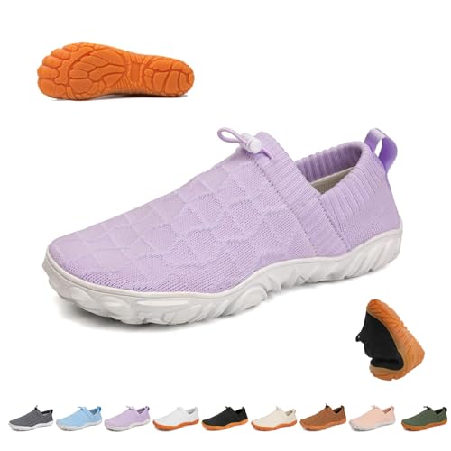 VeloStep Schuh for Damen Herren, Velostep Barfußschuhe Reduziert Knieschmerzen und Schwellungen – Sanft und Effektiv, Komfort Breite Zehenbox Null Drop Sohle Minimalistische Zehenschuhe(Lila,43 EU) von Overhil1s