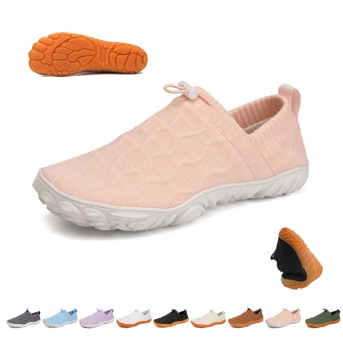 VeloStep Schuh for Damen Herren, Velostep Barfußschuhe Reduziert Knieschmerzen und Schwellungen – Sanft und Effektiv, Komfort Breite Zehenbox Null Drop Sohle Minimalistische Zehenschuhe(Pink,39 EU) von Overhil1s